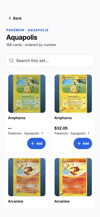 Cardboom Aquapolis card grid — Expo web preview, 2 October 2026